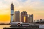 Hong Kong, Newly Build Skyscrapers On West Kowloon Stock Photo