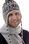 Young Guy Wearing Woolen Cap Stock Photo