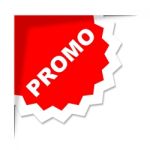 Promo Label Represents Merchandise Clearance And Discount Stock Photo