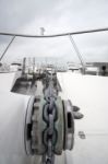 Detail Of A Capstan On A Yacht Stock Photo