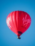 Hot Air Balloon Flying Over Bath Stock Photo