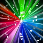 Colorful Music Background Means Beams Light And Songs
 Stock Photo