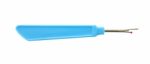 Direct Blue Seam Ripper On White Background Stock Photo