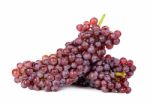 Red Grape Isolated On Over White Background Stock Photo