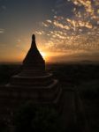 Sunset Over Religious Temples Stock Photo