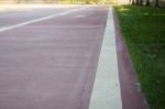 Old Running Track In School Stock Photo