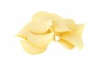 Pile Of Potato Chip On White Background Stock Photo