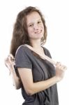 Teen With Ballet Shoes Stock Photo