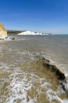 View Of The Sussex Coastline From Hope Gap Stock Photo