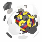 Ecuador Soccer Ball Isolated White Background Stock Photo