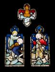 Religious Stained Glass Window Stock Photo