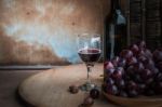 Wine On A Wooden Background Stock Photo