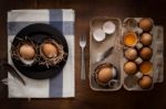 Chicken Eggs Still Life Rustic With Food Stylish Stock Photo