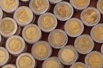 Thai 10 Baht Coins Stock Photo