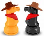 Knight Chess Horse Cowboy Stock Photo