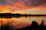 Lake Moogerah In Queensland With Beautiful Clouds At Sunset Stock Photo