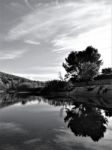 Lake In B&w Stock Photo