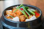 Kimchi Chigae, Korean Style Soup , Hot And Spicy Stock Photo