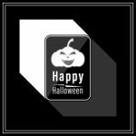 Happy Halloween Modern Style In Black And White Stock Photo