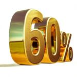 3d Gold 60 Sixty Percent Discount Sign Stock Photo