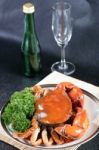 Close Up Singapore Chilli Mud Crab Stock Photo