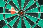 Darts Board With Arrow Stock Photo