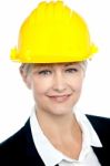 Closeup Shot Of Contemporary Construction Engineer Stock Photo