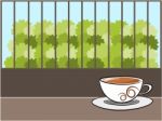 Coffee And Background Illustration Stock Photo