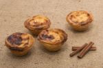 Famous Portuguese Egg Pastry Tart Stock Photo