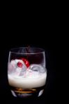 White Russian Cocktail - Isolated On Black Stock Photo