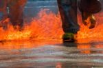 Men In Firefighting Suit Stock Photo