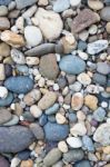 
Area Paved With Stones Of Many Colors. Walking Foot Comfort Sof Stock Photo