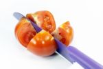 Chopping Tomatoes Stock Photo