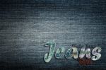 Jeans Word On Denim Background Stock Photo