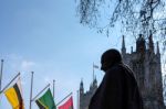 Statue Of Mahatma Ghandi In Parliament Square Stock Photo