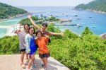 Thai Tourists At Koh Nang Yuan Island Stock Photo