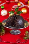 Christmas Pudding Stock Photo