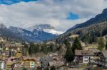 View Of Moena Trentino Italy Stock Photo