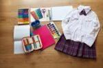 School Supplies First-grader Stock Photo