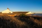 Old Coastguard Cottages At Seaford Head Stock Photo