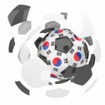 South Korea Soccer Ball Isolated White Background Stock Photo