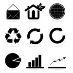 Recycle And Chart Icons Stock Photo