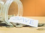 Coins In Glass Jar For Money Saving Financial Concept Stock Photo