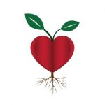 Heart Love Young Plant Flat Icon  Illustration Stock Photo