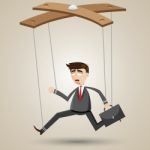 Illustration Of Cartoon Businessman In Puppet Style Stock Photo