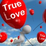 True Love Balloons Represents Couples And Lovers Stock Photo