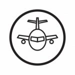 Linear Airplane Icon -  Iconic Design Stock Photo