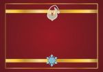 Christmas Santa Claus Gold Ribbon Frame Background  Stock Photo