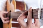 Musician Playing Guitar Stock Photo