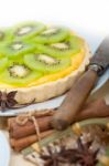 Kiwi  Pie Tart And Spices Stock Photo